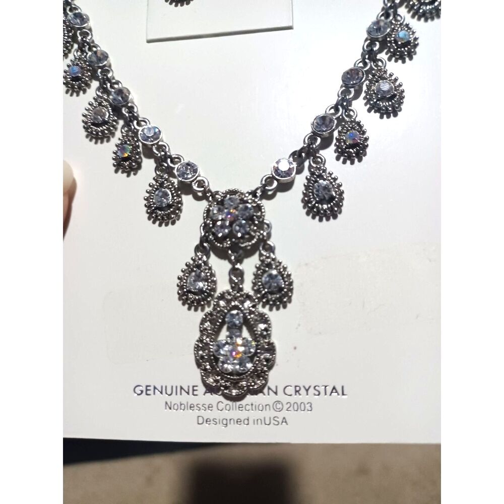 NWT Vintage NOBLESSE Austrian Crystal Jewelry Set, 16" - Picture 2 of 4